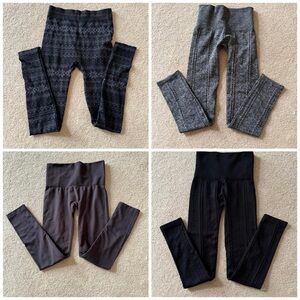 4 Elegant Women's Leggings Set - Black and Gray